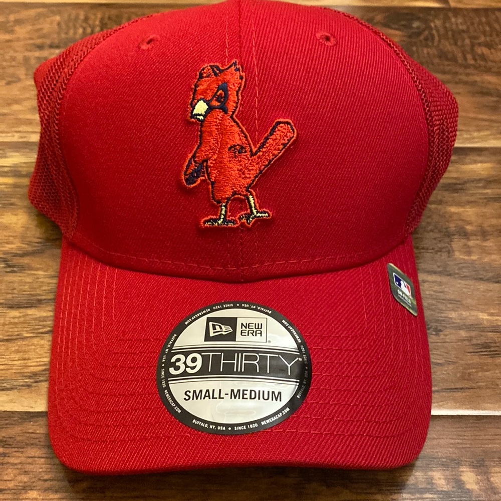 New Era Red 39THIRTY Trucker Hat with Cardinal Patch